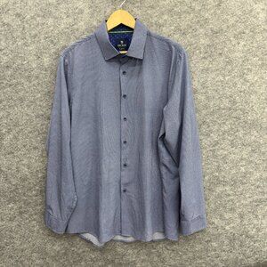 Tom Baine Men's Button-Up Dress Shirt Slim Fit, Long Sleeve, Blue, XXL 18-18.5